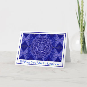 Cartes Pour Fêtes Annuelles A001 Snowflake Mandala.Blue.Customizable.Card 2