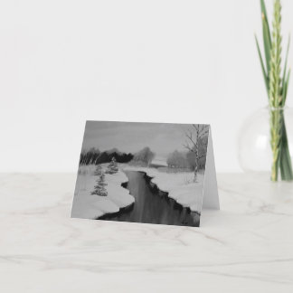 Cartes Pour Fêtes Annuelles A beautiful winter landscape, snowy scene. holiday