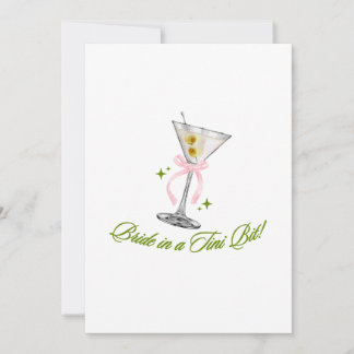 Cartes Pour Fêtes Annuelles A Bride in a Tini Bit Martini Bachelorette
