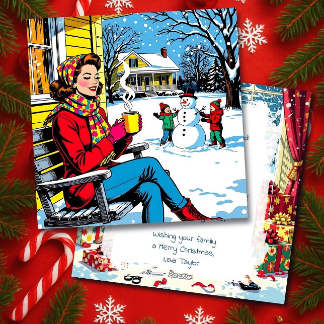 Cartes Pour Fêtes Annuelles A Cute Retro Nostalgic Feeling Christmas Poem (Créateur téléchargé)
