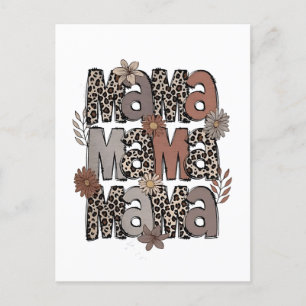 Cartes Pour Fêtes Annuelles à damiers Leopard Race Drôle Maman Race Maman Mama