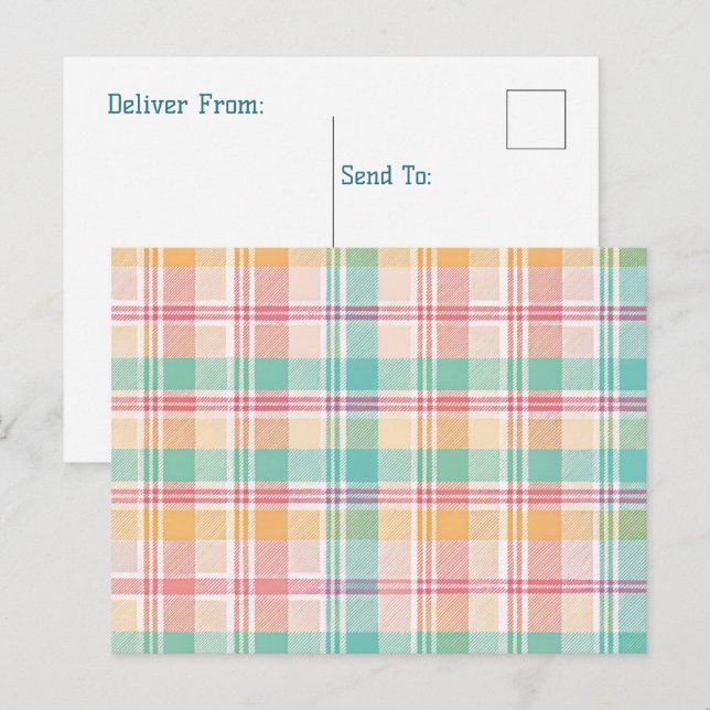 Cartes Pour Fêtes Annuelles À damiers multicouleur (Devant / Derrière)