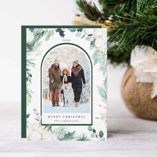 Cartes Pour Fêtes Annuelles À feuillage persistant & Fleurs de coton Arch Phot