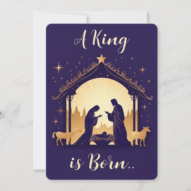 Cartes Pour Fêtes Annuelles A King is Born  (Devant)