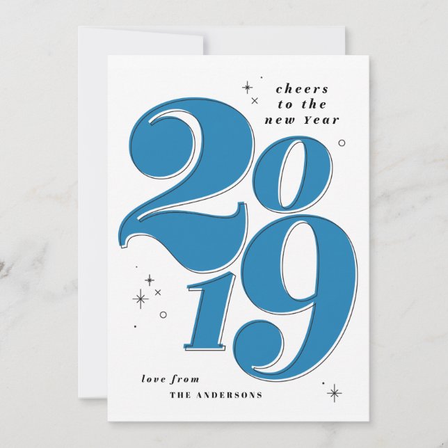 Cartes Pour Fêtes Annuelles À la nouvelle année audacieuse 2019 (Devant)