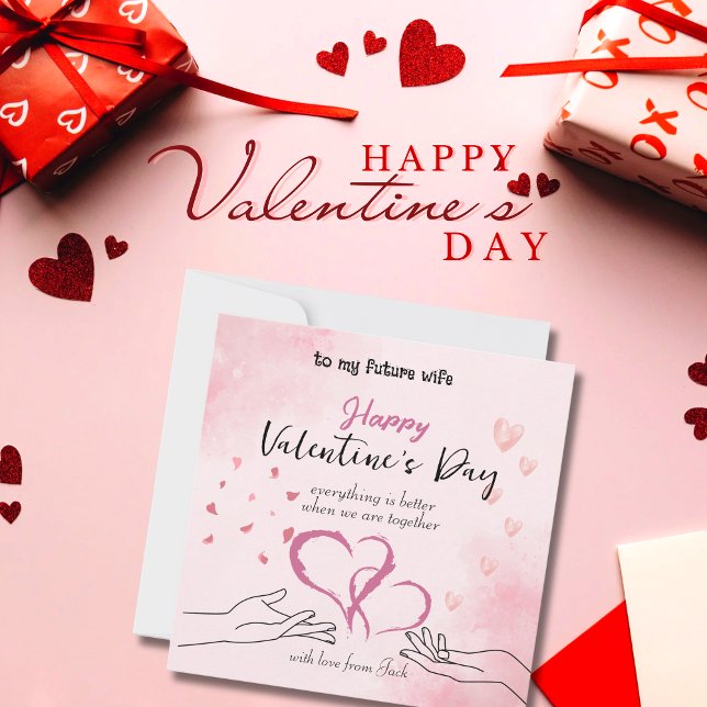 Cartes Pour Fêtes Annuelles À ma future femme Valentine Love Card (To My Future Wife Valentine Love Note Card)