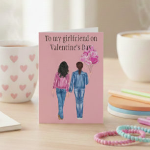 Cartes Pour Fêtes Annuelles À ma petite amie sur l'aquarelle de la Saint Valen