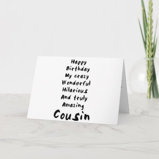 CARTES POUR FÊTES ANNUELLES À MON "COUSIN PRÉFÉRÉ" POUR VOTRE ANNIVERSAIRE (Devant)