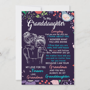 Cartes Pour Fêtes Annuelles À Mon Don Grandgirl De Grand-Mère, Amoureux Des Fl