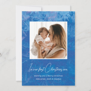 Cartes Pour Fêtes Annuelles À Mon Époque Notre Premier Pin De Noël Bleu Neige