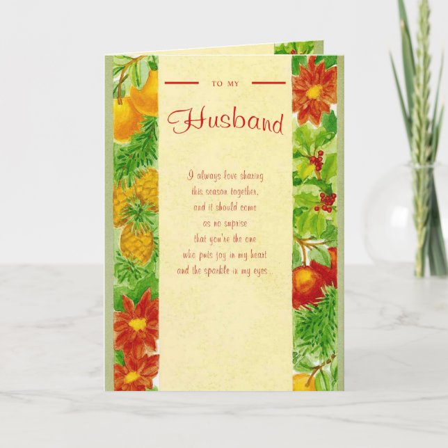 Cartes Pour Fêtes Annuelles À mon mari (Devant)