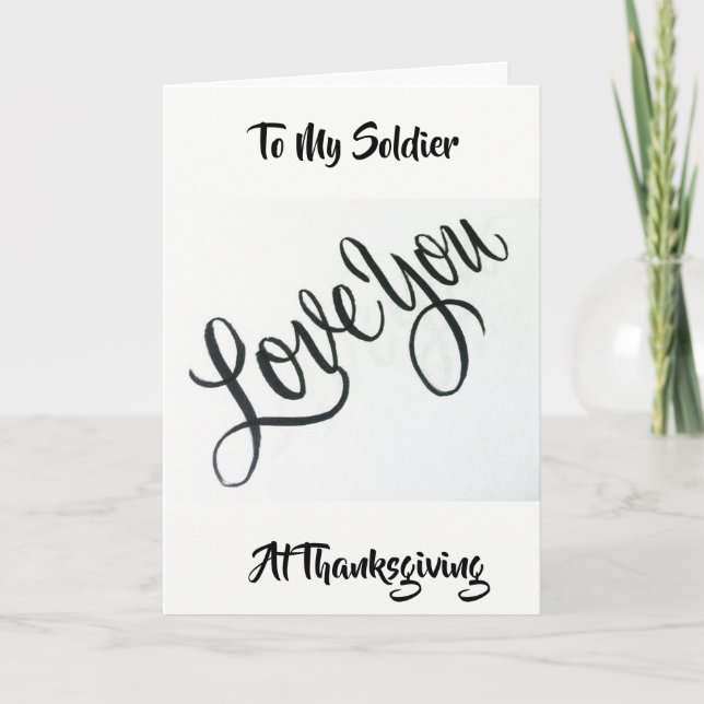 CARTES POUR FÊTES ANNUELLES À MON SOLDAT DE REMERCIER AVEC AMOUR (Devant)
