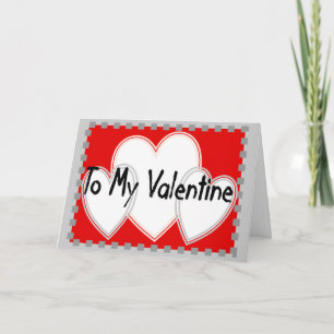 Cartes Pour Fêtes Annuelles À mon Valentine 3 coeurs blancs
