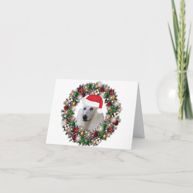 Cartes Pour Fêtes Annuelles À Noël - Poodle standard (Devant)