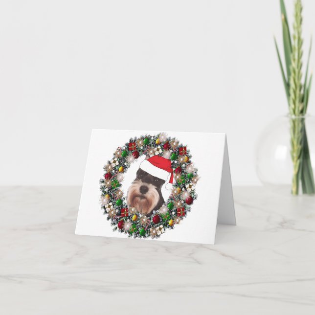 Cartes Pour Fêtes Annuelles À Noël - Schnauzer miniature (Devant)