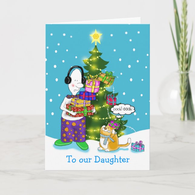 Cartes Pour Fêtes Annuelles À notre Fille joyeux noël (Devant)