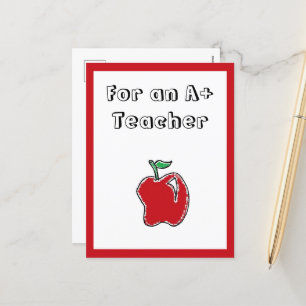 Cartes Pour Fêtes Annuelles A+ Professeur Red Apple Cool School Cartographie