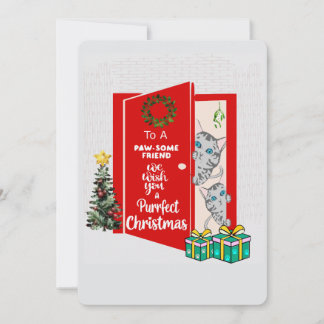 Cartes Pour Fêtes Annuelles A Purrfect Christmas from a pawsome friend