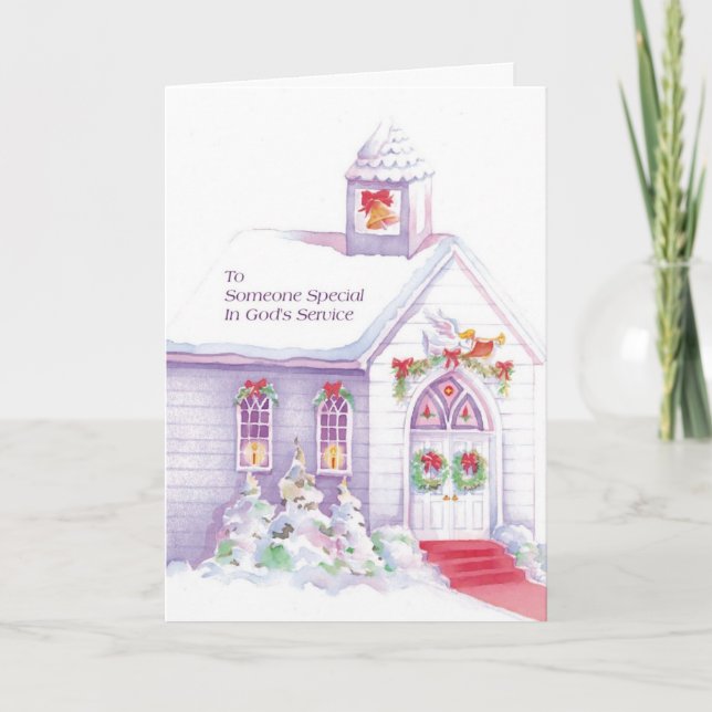 Cartes Pour Fêtes Annuelles À quelqu'un spécial dans le service de Dieu (Devant)