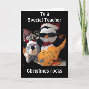 CARTES POUR FÊTES ANNUELLES **A SPECIAL TEACHER*** H0PE0UR CHRISTMAS "R0CKS"