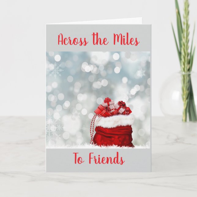 CARTES POUR FÊTES ANNUELLES A TRAVERS DES KILOMÈTRES DE NOËL "AMIS" (Devant)