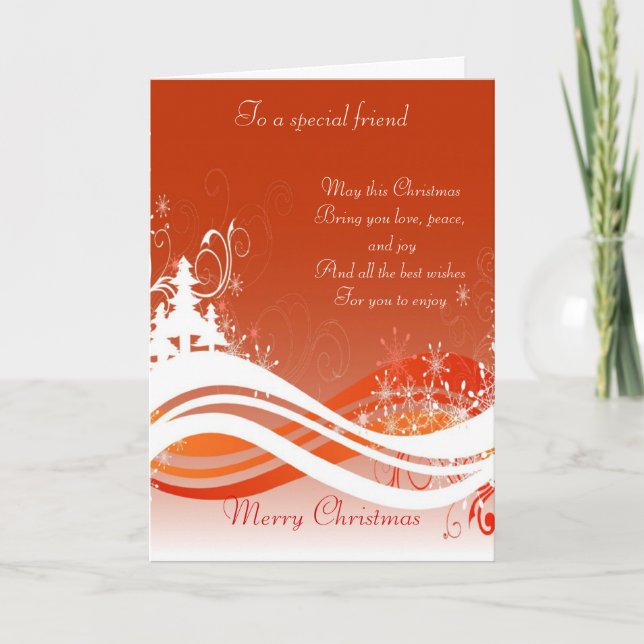Cartes Pour Fêtes Annuelles À un ami spécial à Noël (Devant)