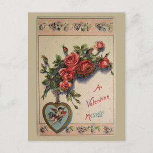 Cartes Pour Fêtes Annuelles A Valentine Message Vintage Postcard