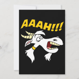 Cartes Pour Fêtes Annuelles AAAH hurlant tondeuse à gazon mignonne chèvre   Ch
