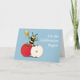 Cartes Pour Fêtes Annuelles Abeille Apple Rosh HaShana