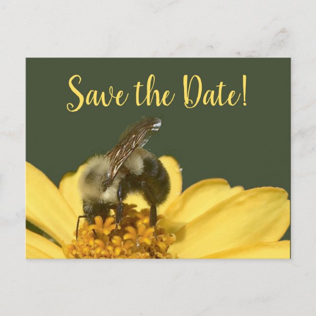 Cartes Pour Fêtes Annuelles Abeille verte et jaune Enregistrer la date (Devant)