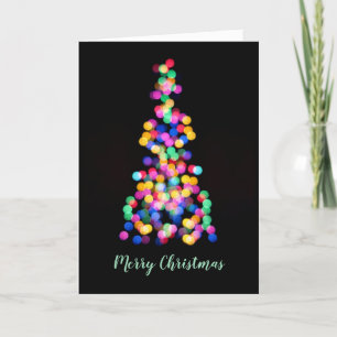 Cartes Pour Fêtes Annuelles Abstract Blurred Christmas Tree Lights Your Photo