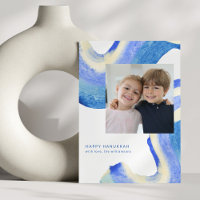 Abstrait Blue Swirl Deux photo Happy Hanoukka