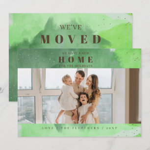 Cartes Pour Fêtes Annuelles Abstrait Green Nouvelle maison pour les vacances P