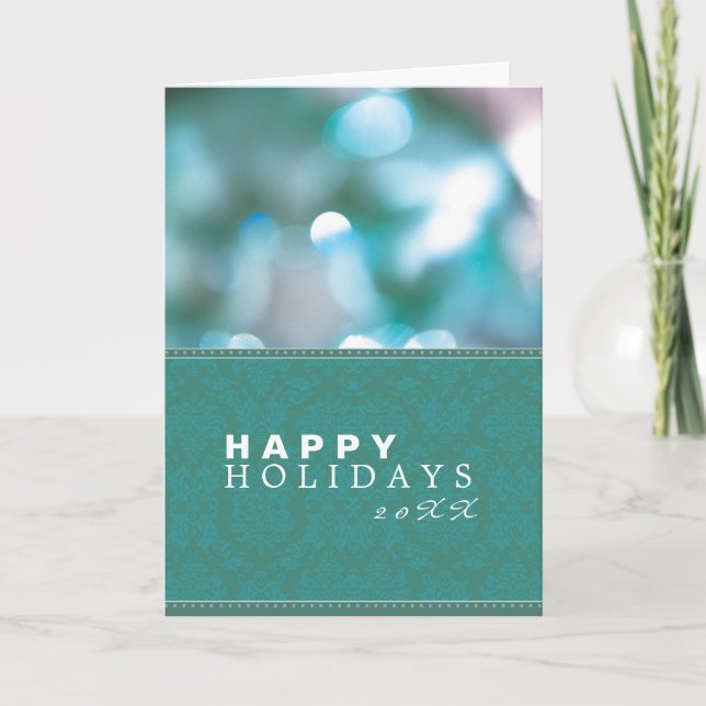 Cartes Pour Fêtes Annuelles Abstrait Lights Damask Holiday (Devant)