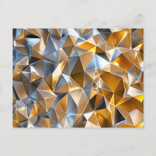 Cartes Pour Fêtes Annuelles Abstrait Métallique Moderne Géométrique Or Argent