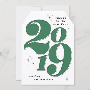 Cartes Pour Fêtes Annuelles Acclamations à la nouvelle année 2019 audacieux
