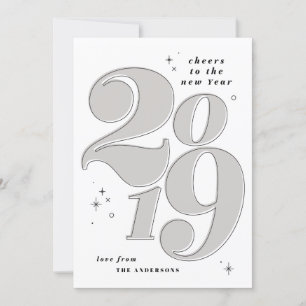 Cartes Pour Fêtes Annuelles Acclamations à la nouvelle année 2019 audacieux