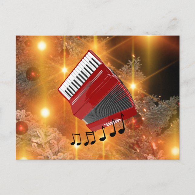 Cartes Pour Fêtes Annuelles Accordéon rouge (Devant)