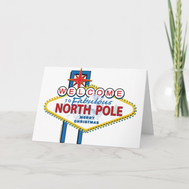 Cartes Pour Fêtes Annuelles Accueil au Pôle Nord fabuleux (Devant)