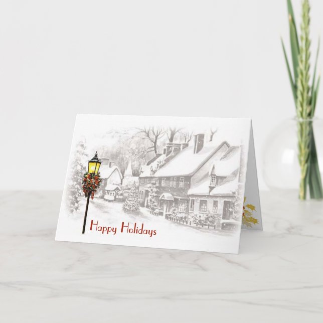 Cartes Pour Fêtes Annuelles Accueil de la ville d'hiver (Devant)