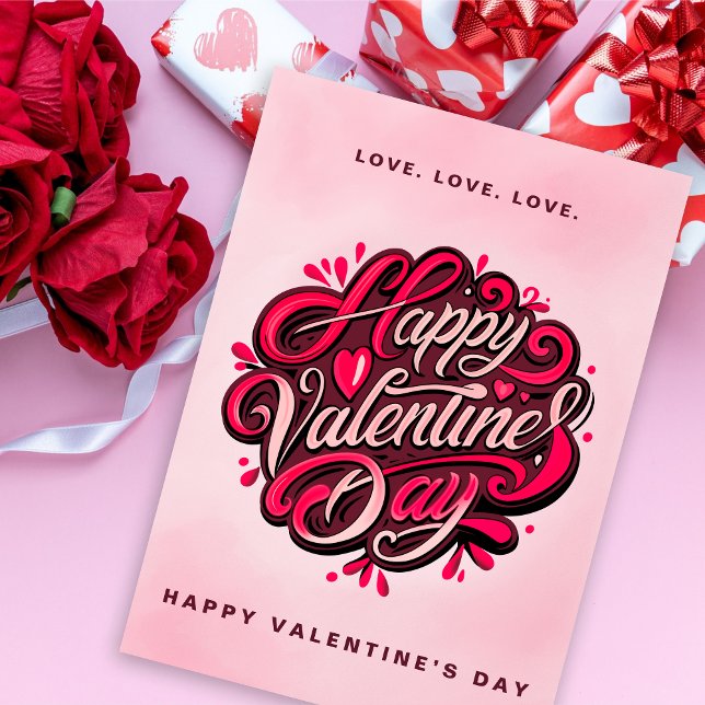 Cartes Pour Fêtes Annuelles Accueil Heureuse Sainte-Valentin personnalisable (Créateur téléchargé)