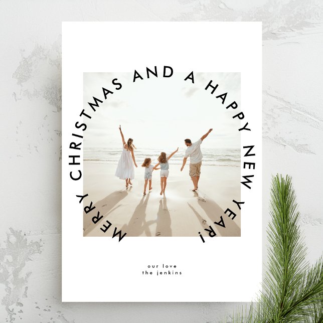 Cartes Pour Fêtes Annuelles Accueil photo de Noël simple et moderne (Créateur téléchargé)