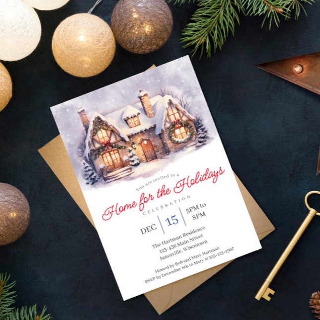 Cartes Pour Fêtes Annuelles Accueil pour l'Invitation de fête des Vacances (Créateur téléchargé)
