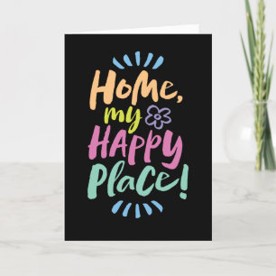 Cartes Pour Fêtes Annuelles ACCUEILLE mon Happy Place ! Joyful Neon Lettering