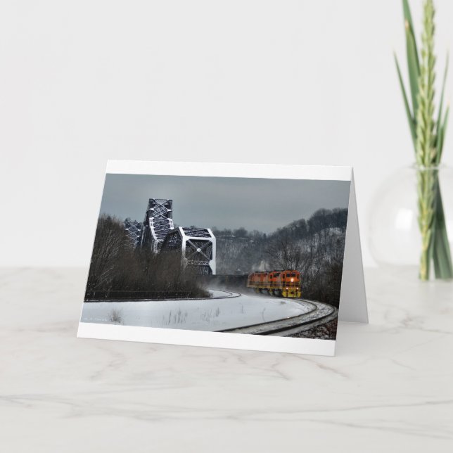 Cartes Pour Fêtes Annuelles Acier dans la neige (Devant)