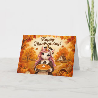 Cartes Pour Fêtes Annuelles Action de grâce de licorne