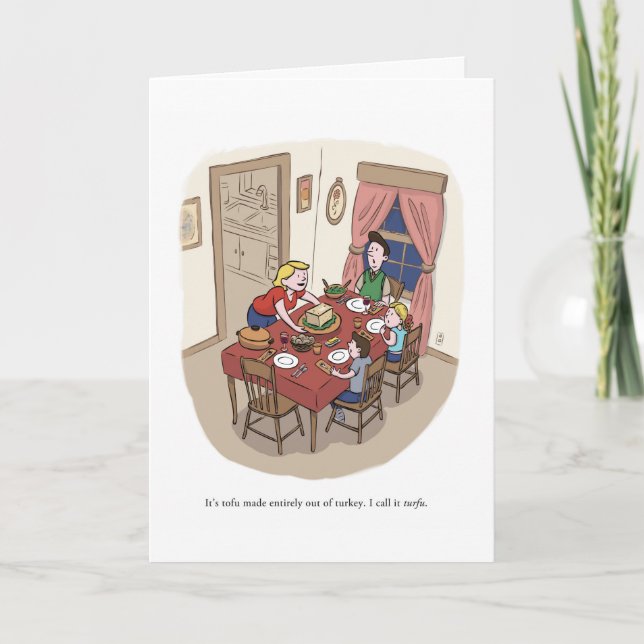 Cartes Pour Fêtes Annuelles Action de grâces anti-Tofurkey (Devant)