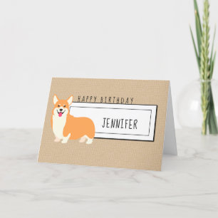 Cartes Pour Fêtes Annuelles Add Name   Cute Corgi Birthday Card