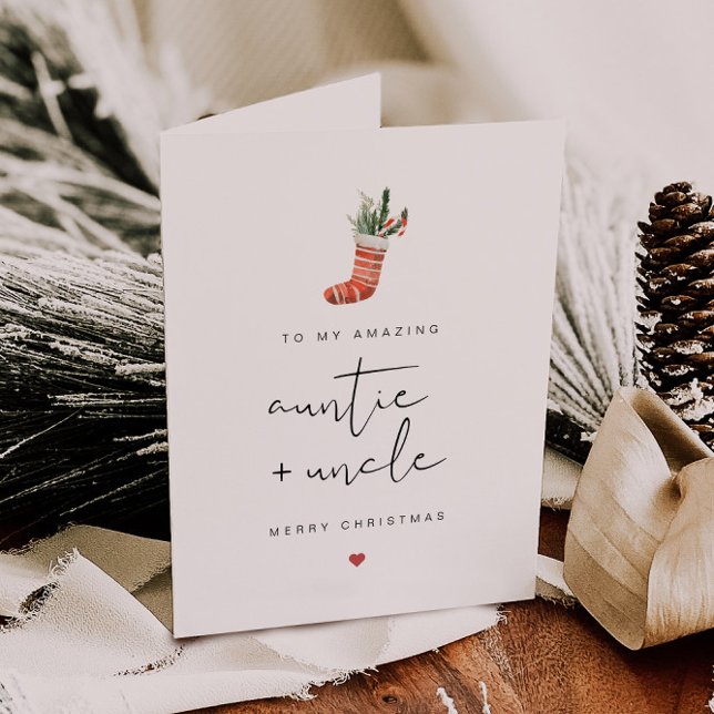 Cartes Pour Fêtes Annuelles ADELLA Moderne Stocking Tante et oncle Noël (Créateur téléchargé)