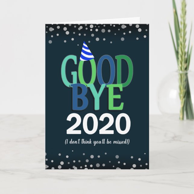 Cartes Pour Fêtes Annuelles Adieu 2020 Nouvel An amusant (Devant)
